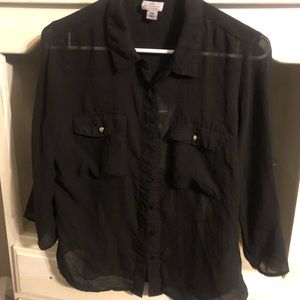 Black button down